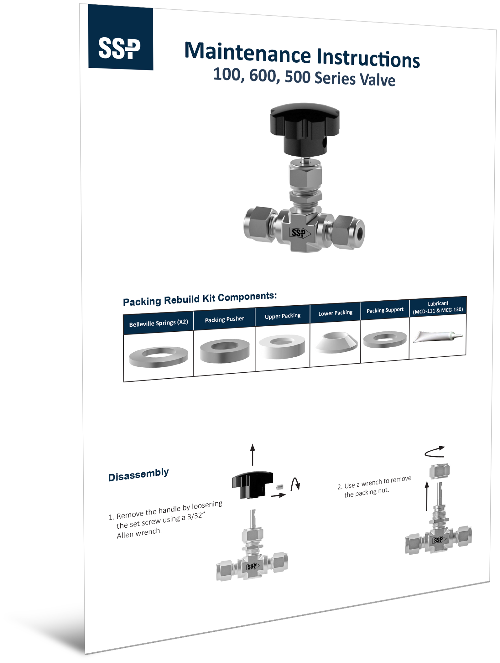 100, 500 & 600 Series Needle Valve Maintenance Instructions