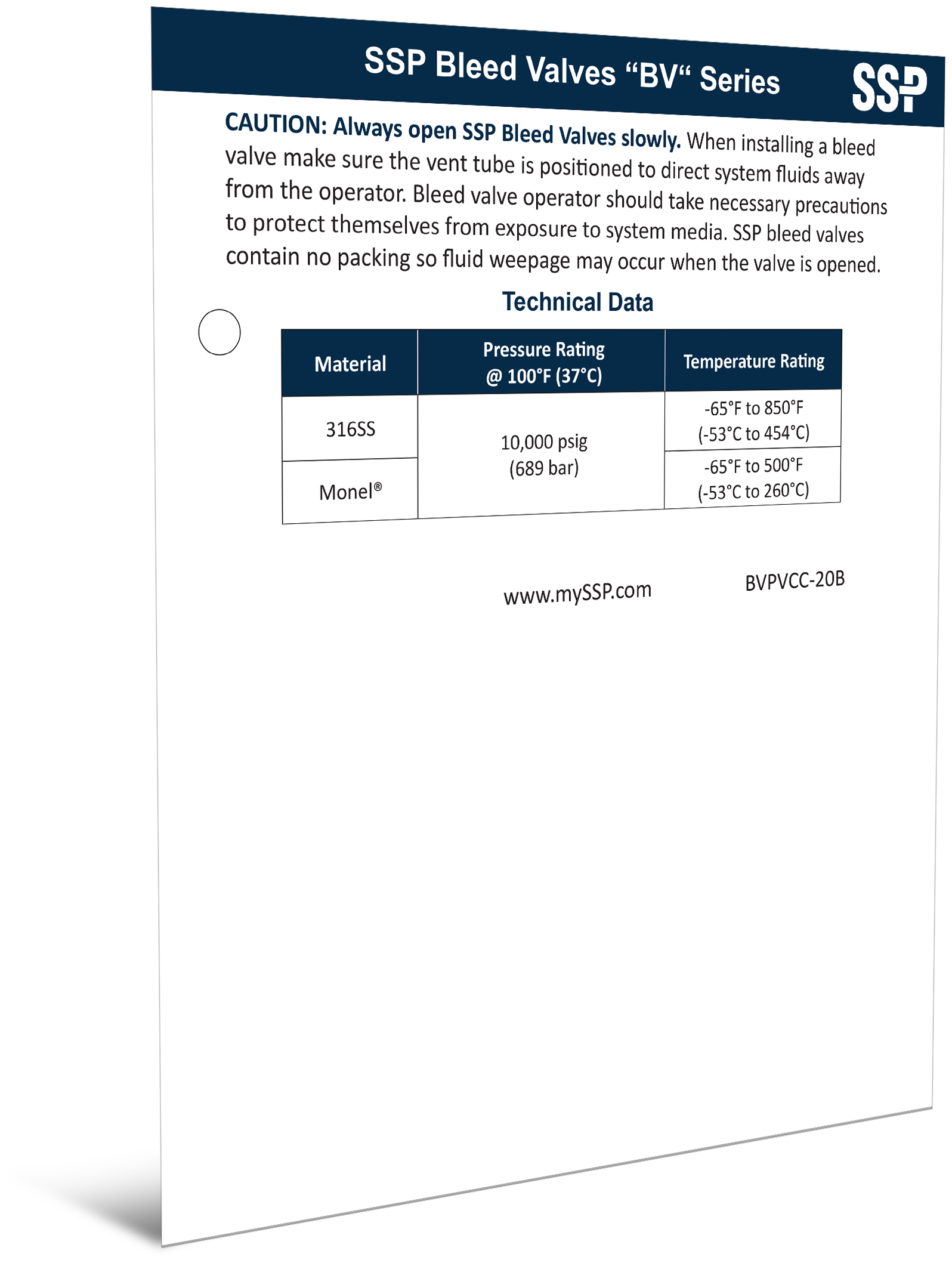 BV Series Bleed Valve and 4900 Purge Valve Series Warning Tag