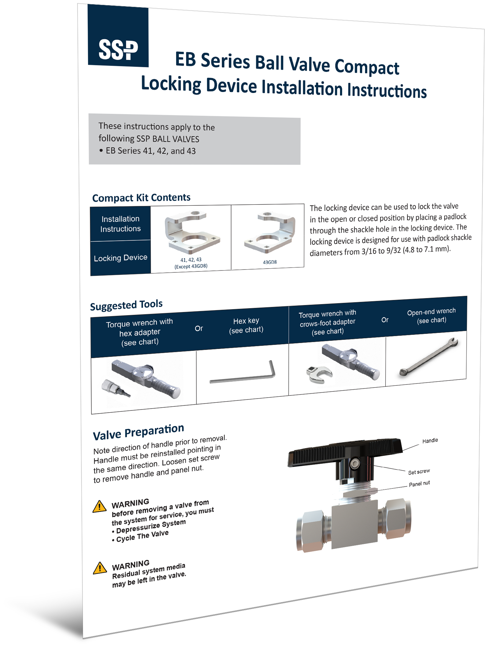 EB Series Ball Valve Compact Locking Device Installation Instructions