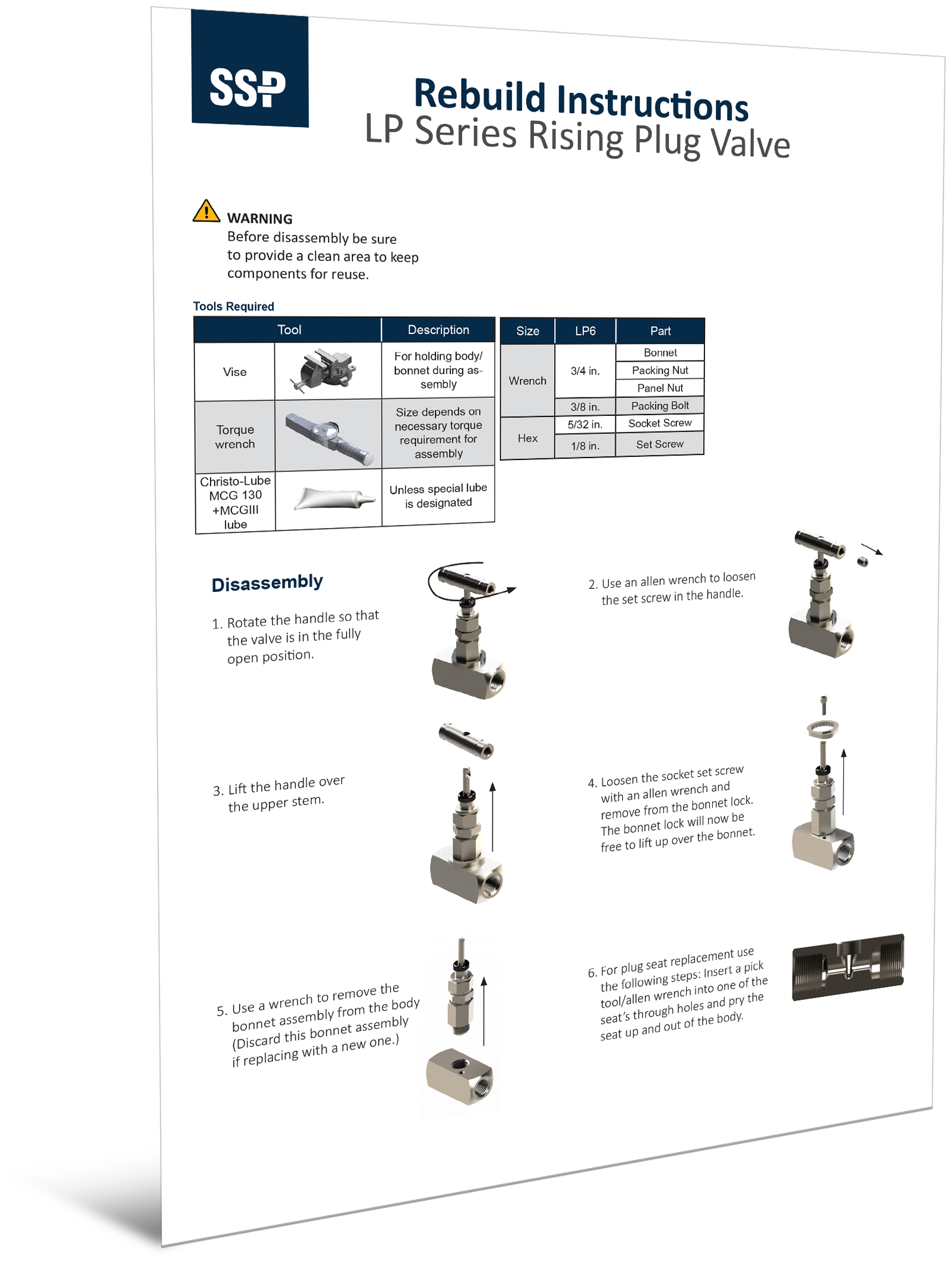 LP Rising Rising Plug Valve Maintenance Instructions