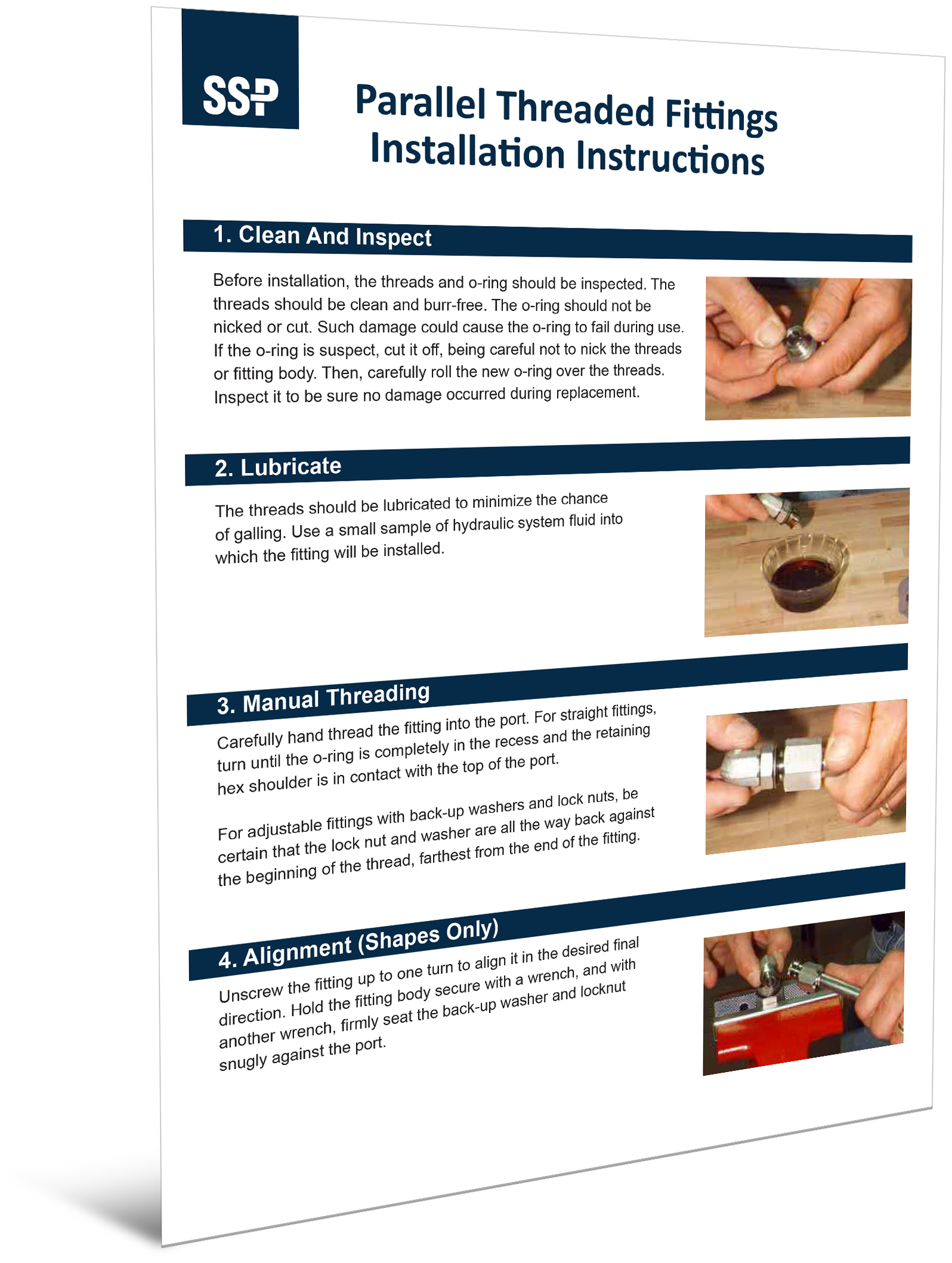 Parallel Threaded Fittings Installation Instructions